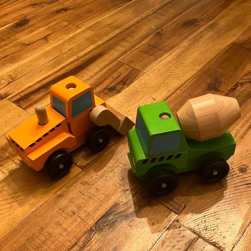 Melissa and Doug stacking cement mixer and front loader Ages 3+